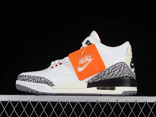 All categories Air Jordan Jordan series basketball shoes Air Jordan 3 OG version Air Jordan 3 "White Cement Reimagined" AJ3 Joe 3 new white cement top layer replica basketball shoes DN3707-100
